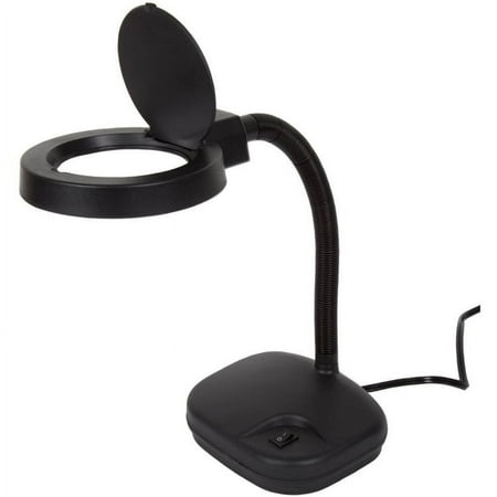 Stalwart 40 LED 5x Desktop Magnifier Gooseneck Lamp, Black