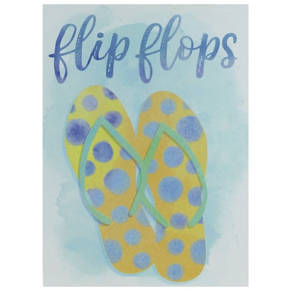 Northlight 7.25” Decorative Yellow and Orange with Blue Polka Dots “Flip Flops” Wooden Wall Plaque