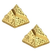 4 PCS  Delicate Khufu Pyramid Model Mausoleum Model Sand Table Decor (Golden)