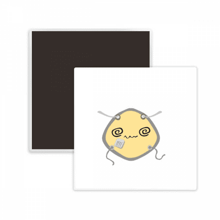 

Dizzy Confused Head Expression Square Ceracs Fridge Magnet Keepsake Memento
