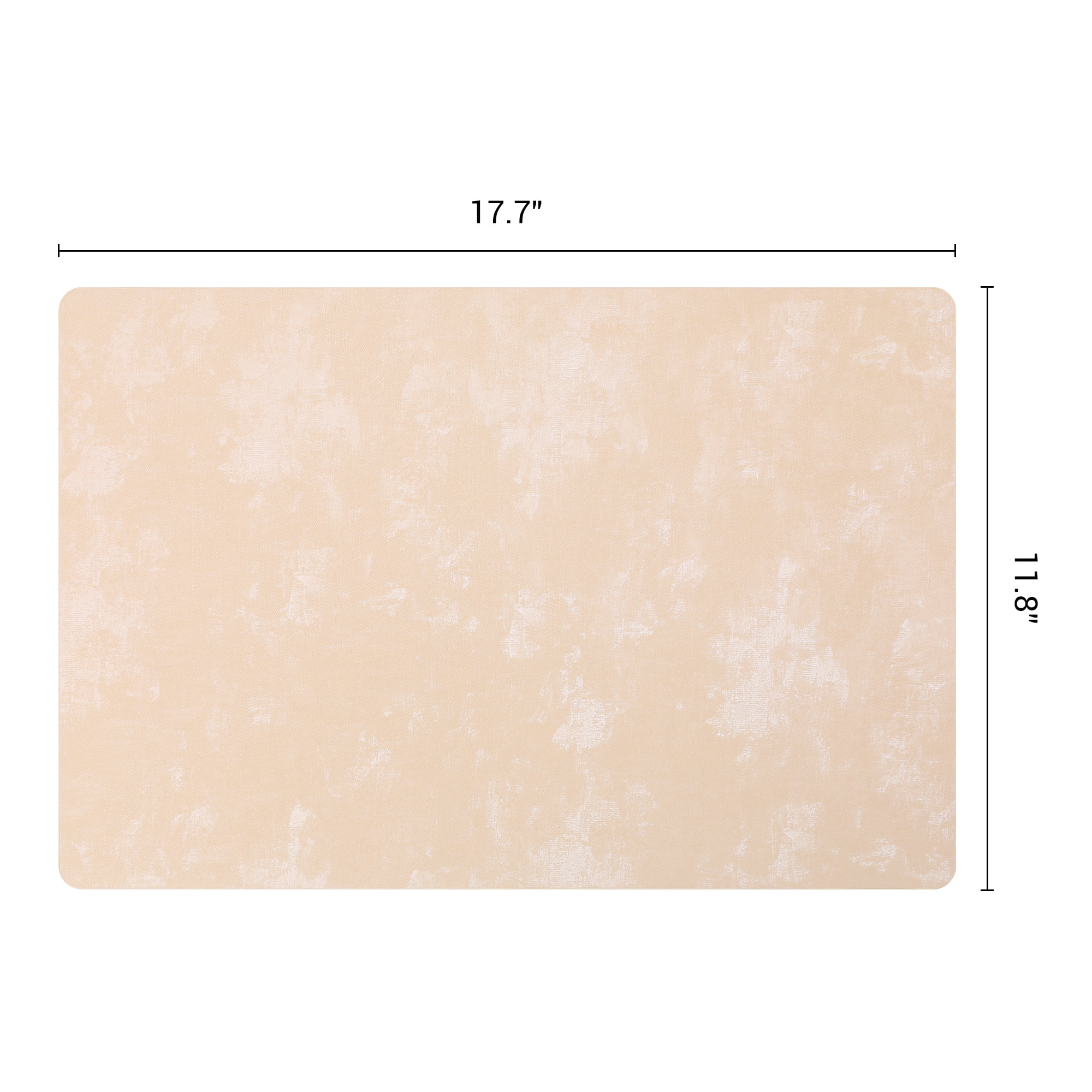 Unique Bargains Waterproof Placemats 4pcs Pink Apricot 17.7"x11.8"