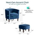 thumbnail image 6 of LINSY HOME Upsized Velvet Accent Chair with Ottoman for Living Room, Blue, 6 of 8