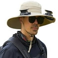 thumbnail image 5 of Hvmvliv Solar Fan Hat Wide Brims Solar Fan Hat with 2 Solar Fans 3 Speed Adjustables Sun Hat Breathable Outdoor Fishing Hat Solar Charging Summer Hat for Men Women Khaki, 5 of 5