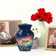 thumbnail image 6 of JAGASY Bear Urn for Father, Blue Small Urns for Human Ashes Keepsake, Polar Bear Northern Lights & Snowy Mountain Decorative Urns for Parents, Memorial Mini Urn for Mother, (3 Inch), 6 of 7