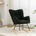 thumbnail image 2 of CQSXDA  Teddy Fabric Rocking Gilder Chair for Living Room and Nursery with Foam Filling and Wooden Frame, 2 of 11