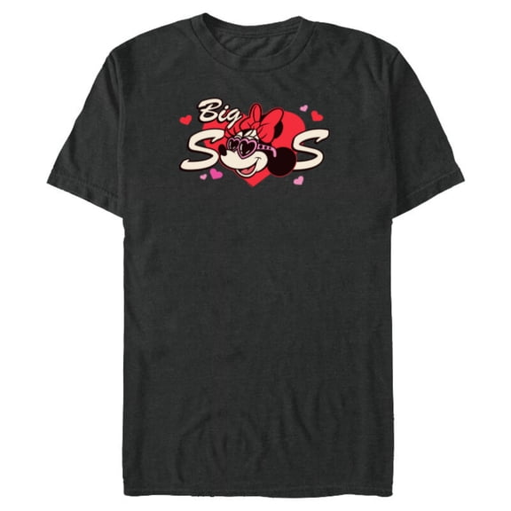 Disney Valentine's Day Big Sis Gift Family Matching Trip - Short Sleeve Blended T-Shirt for Adults - Customized-Dark Heather