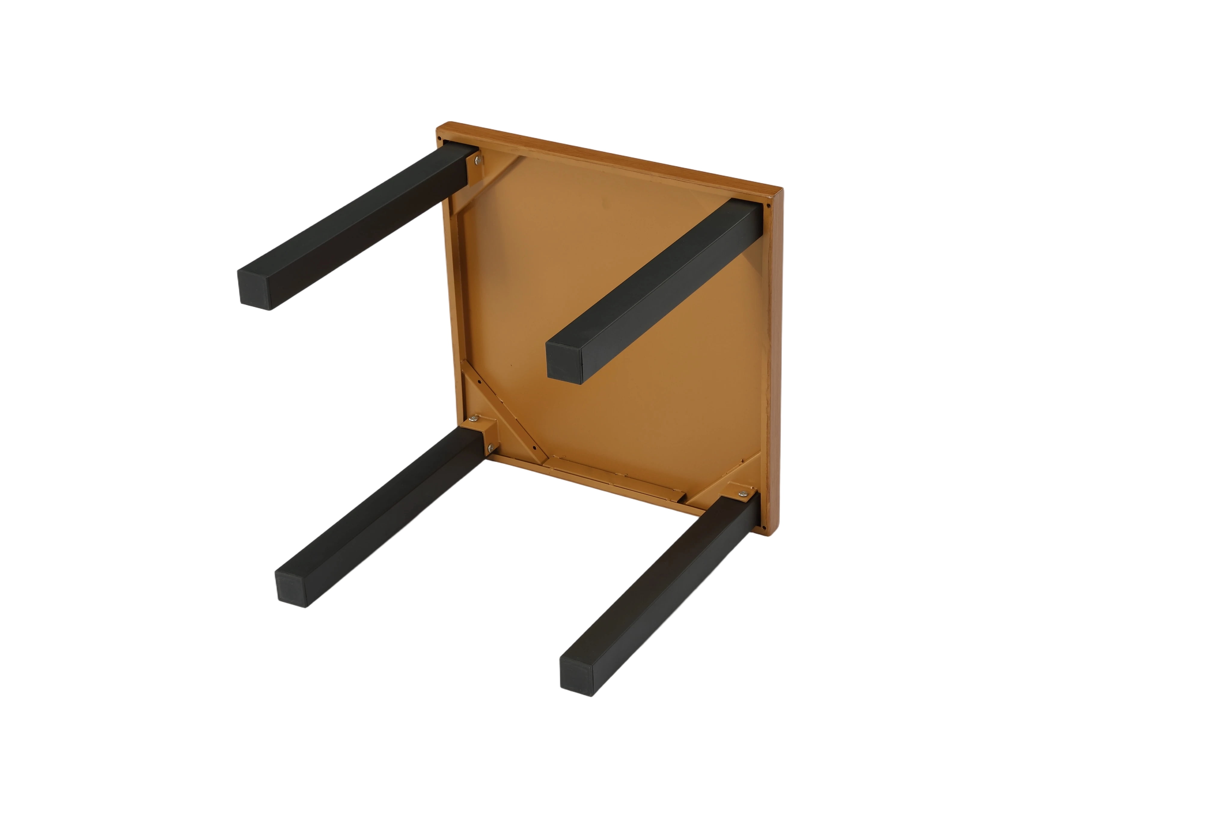 Fnova Outdoor Square Side Table, Patio Accent Table with Tempered Glass Top, Sturdy Metal Frame, Small End Table for Patio Balcony Garden Poolside