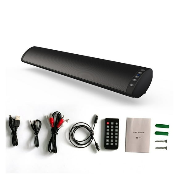 20W Wireless Bluetooth Column Soundbar TV Music Speaker Sound Bar Home Theater TF USB Support 3.5mm Fiber RCA With Wall Mount ,High Sound