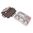 thumbnail image 2 of Lunch Box Bento Box 304 Stainless Steel 5 Compartments Student Thermal Anti Skid Tableware Packaging Container, 2 of 7
