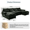 thumbnail image 2 of SOULART 110" Modular Sectional Sofa, Black U Shaped Cloud Couches For Living Room, Cloud Couch Sectional With Double Cushion Sleeper Chaise, 2 of 8