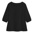 thumbnail image 4 of YFNNUP 3/4 Sleeve Linen Cotton Tops for Women Crew Neck Peter Pan Collar Drawstring T Shirts Loose Fit Summer Cute Tops Dressy Casual Work Blouse, 4 of 6
