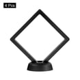 thumbnail image 3 of Uxcell 4 Pcs 3D Floating Display Case, 3.54 x 3.54 x 0.8 Inch Display Holder Stand, Jewelry Storage Box, Black, 3 of 6