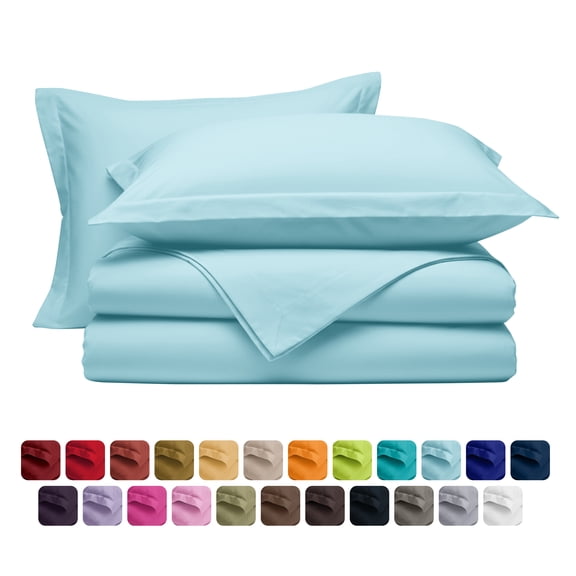 Velcea Duvet Cover Set, Soft Microfiber Bedding, 3-Piece Set with Pillow Shams, Breathable & Wrinkle Resistant King/Cali King Aqua