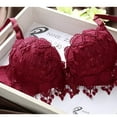 thumbnail image 2 of Forzero Women Push Up Bra Set Girls Floral Lace Underwear Underwire Gathering Bra Set, 2 of 6
