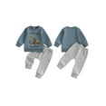 thumbnail image 2 of Elippeo Toddler Boy Fall Outfits Cartoon Excavator Letter Print Long Sleeve Sweatshirt and Solid Color Pants 2 Pcs Set  6 12 18 24 Months 3 Years, 2 of 9