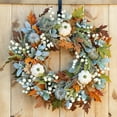 thumbnail image 3 of 17.7"Fall Wreaths for Front Door-Thanksgiving Harvest Wreath with Pumpkins Maple Leaves Fall Wreath for Farmhouses Outdoor Fall Wreaths Hanging Ornament, 3 of 5