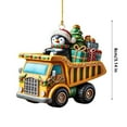 thumbnail image 2 of Construction Truck Christmas Ornaments, Acrylic 2D Vehicle Christmas Tree Hanging Decor for s, Car Lover Gift for Holiday(C), 2 of 4