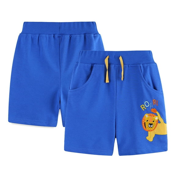 LYMAYTER Little Boys Cotton Shorts Kids Baby Soft Printed Five Points Pants Toddler Casual Shorts for 2-7 T