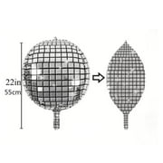 1/3pcs Glamorous Silver Disco Ball Balloons Set - Shiny Metallic Mirror Finish for Retro 70s 80s Dance Parties - Versatile Decor