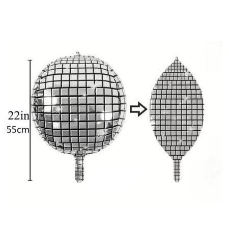 1/3pcs Glamorous Silver Disco Ball Balloons Set - Shiny Metallic Mirror Finish for Retro 70s 80s Dance Parties - Versatile Decor