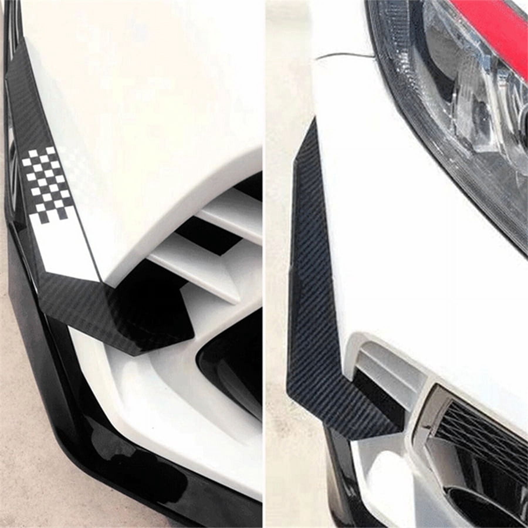 33cm Gloss Black Front Bumper Canards Splitter Fins For 16-21 Honda Civic Type-R