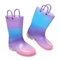 thumbnail image 5 of BOCCA Kids Purple Glitter Waterproof Rain Boot For Girls Size 3, 5 of 7