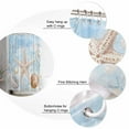 thumbnail image 5 of 54x78 Inch Shower Curtain Decorative Blue Starfish Coastal Bathtub Bath Curtains Fabric Waterproof Bathroom Decor Summer Beach Ocean Coral Shell Small Stall Shower Curtain Set with 12 Hooks, 5 of 6