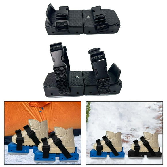 Colaxi Ski Shoes Short Ski Skates Versatile Skating Auxiliary Shoes Skating Aid Shoes for Downhill Hiking Trails Backyard Snow Parks Black Boxed