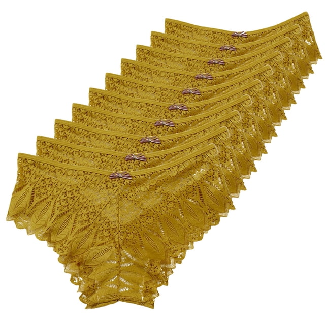 B91xZ sous-Vêtements pour Femmes String Respirant Rayures Rafraîchissantes Culotte, Jaune TTG