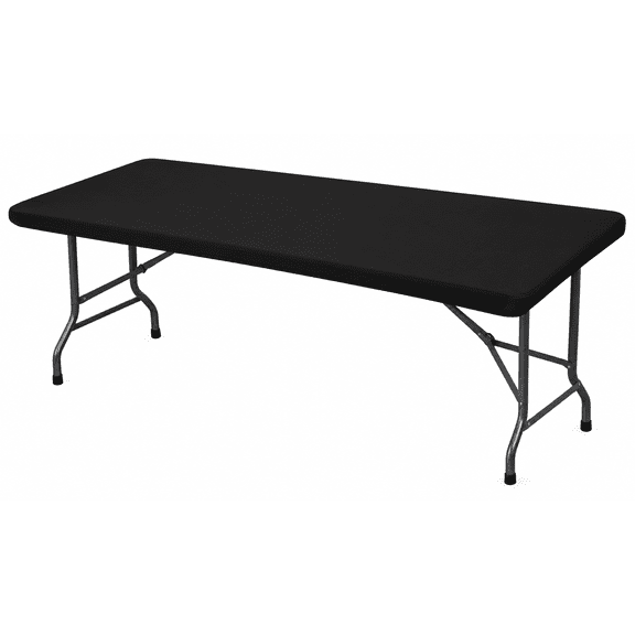 MIULSI Black Tablecloths, 30 x 96 Inch Rectangular Tablecloth, Waterproof Elastic Fitted Polyester Table Cover, Machine Washable