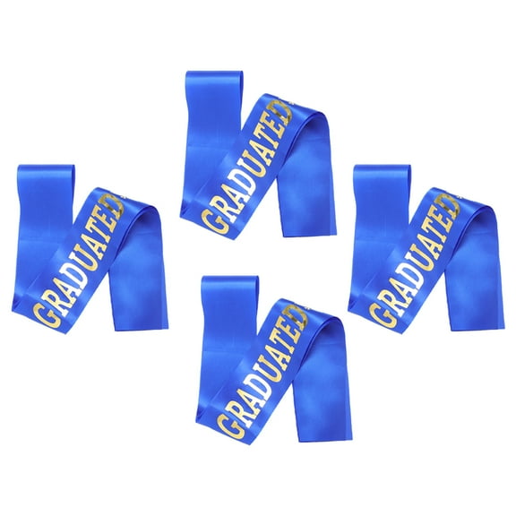 OUNONA  4 Pcs Gold Satin Sash for Graduation Engagement Party Decorations Straps