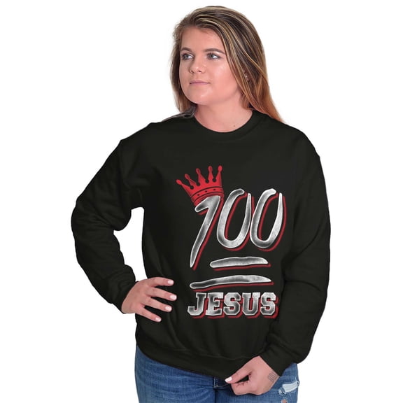 Keep Real 100% Jesus Christ Christian Sweatshirt for Men or Women Brisco Brands S