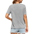 thumbnail image 2 of Uvplove Women's Summer Short Sleeve Cardigan Lightweight V-Neck Shrugs,Dark Gray,XL, 2 of 6