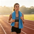 thumbnail image 2 of Absorbent Quick Dry Microfiber Sports Sweat Towel 16x31 Inch, Wavy Edge Textured Portable Fitness Workout Towel with Storage Carry Pouch for Gym Running Tennis Yoga Outdoor Exercise, Multi Colors, 2 of 5