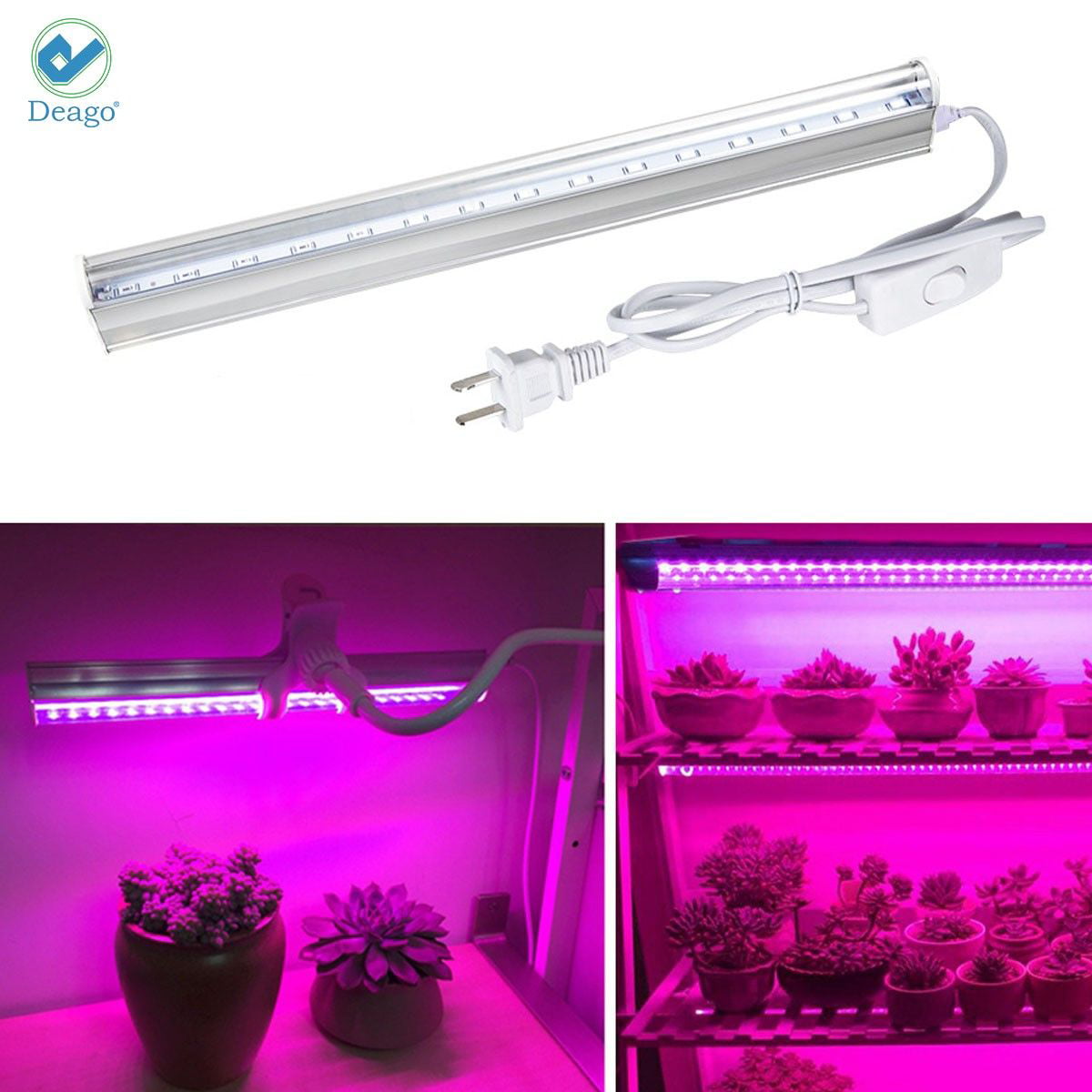 2X Plant LED Grow Lights 2/3/4FT T8 Full Spectrum Indoor Veg Flower Tube Lamp 