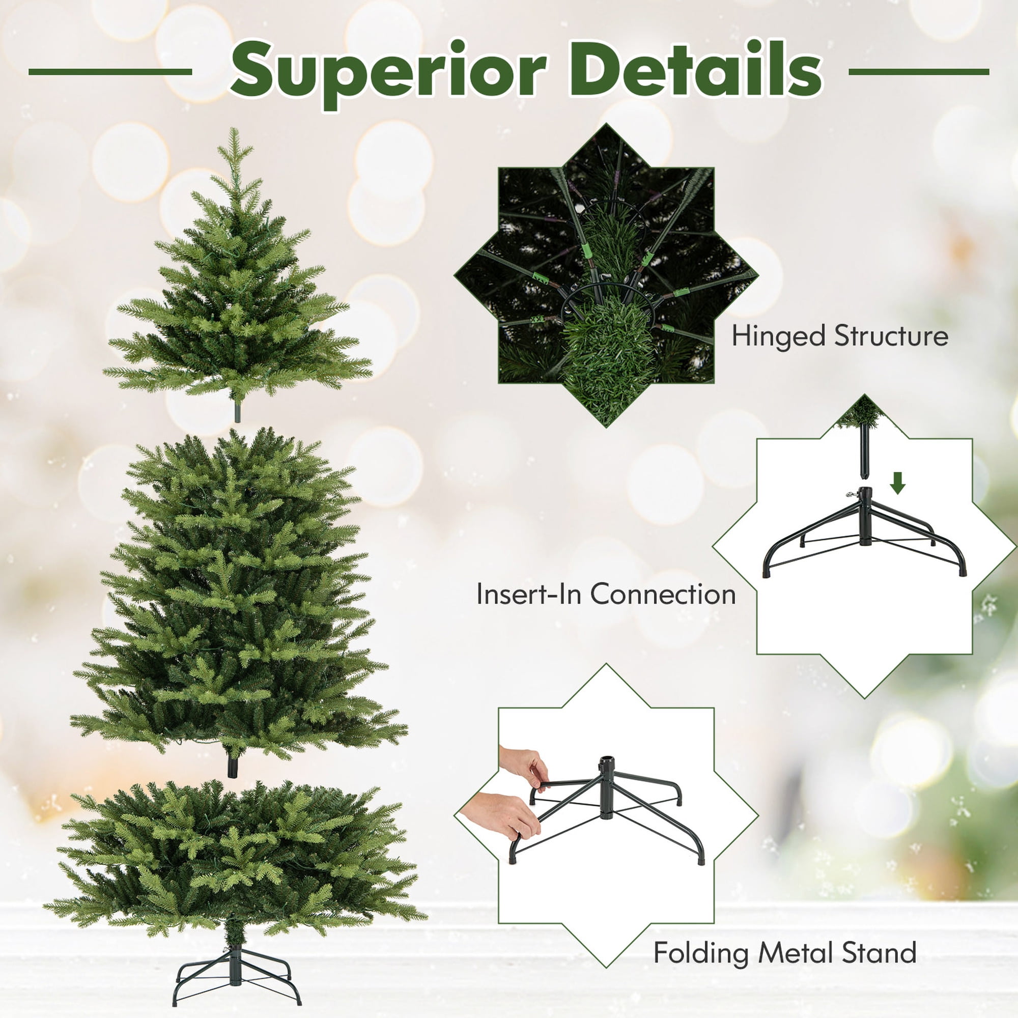 Costway Pre-Lit 7 FT Xmas Tree with Various Modes & 470