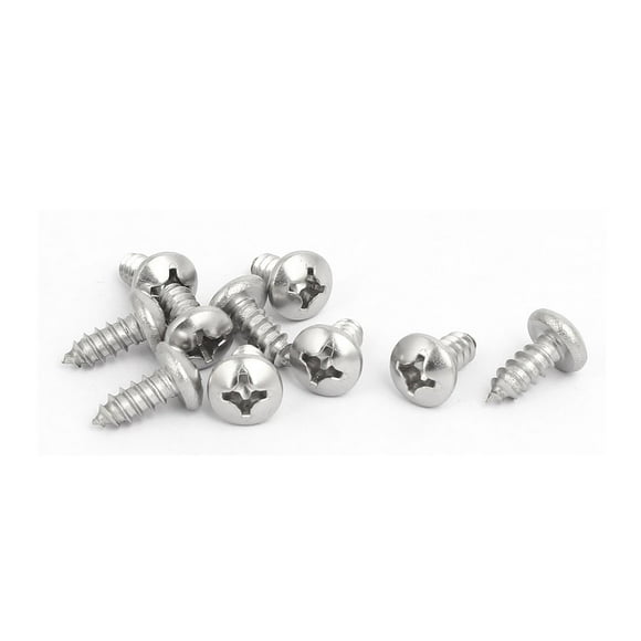 Unique Bargains M5.5x13mm 316 Stainless Steel Phillips Pan Head Self Tapping Screws 10pcs