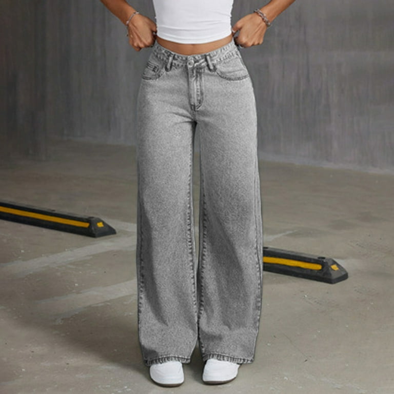 Wide Leg Jeans With Elastic Waist Girls Pants Size 10-12 Flare