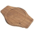 thumbnail image 6 of Toyvian Brown Wooden Casserole Pot Holder Tray with Thickened Base and Side Handles for Home Kitchen Use, 6 of 8