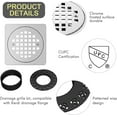 thumbnail image 3 of UNI-DRAIN Shower Drain Square 4 Inch with Flange Drain Grate Kit Replacement 304 Stainless Steel Compatible with Schluter Systems kerdi Shower Drain CUPC Certification Chrome Plated, 3 of 5