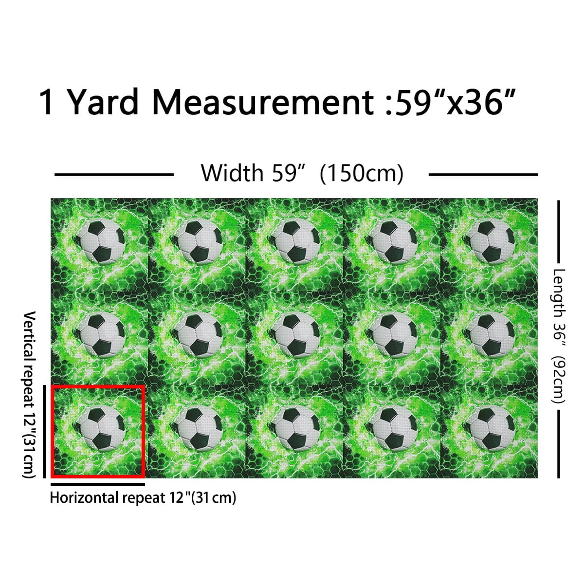 Feelyou Child Cartoon Football Fabric by the Yard 1 Yard, Honeycomb Geometric Home Decor Fabric by the Yard, Modern Sports Lover Sewing Fabric, Lightweight Room Decor