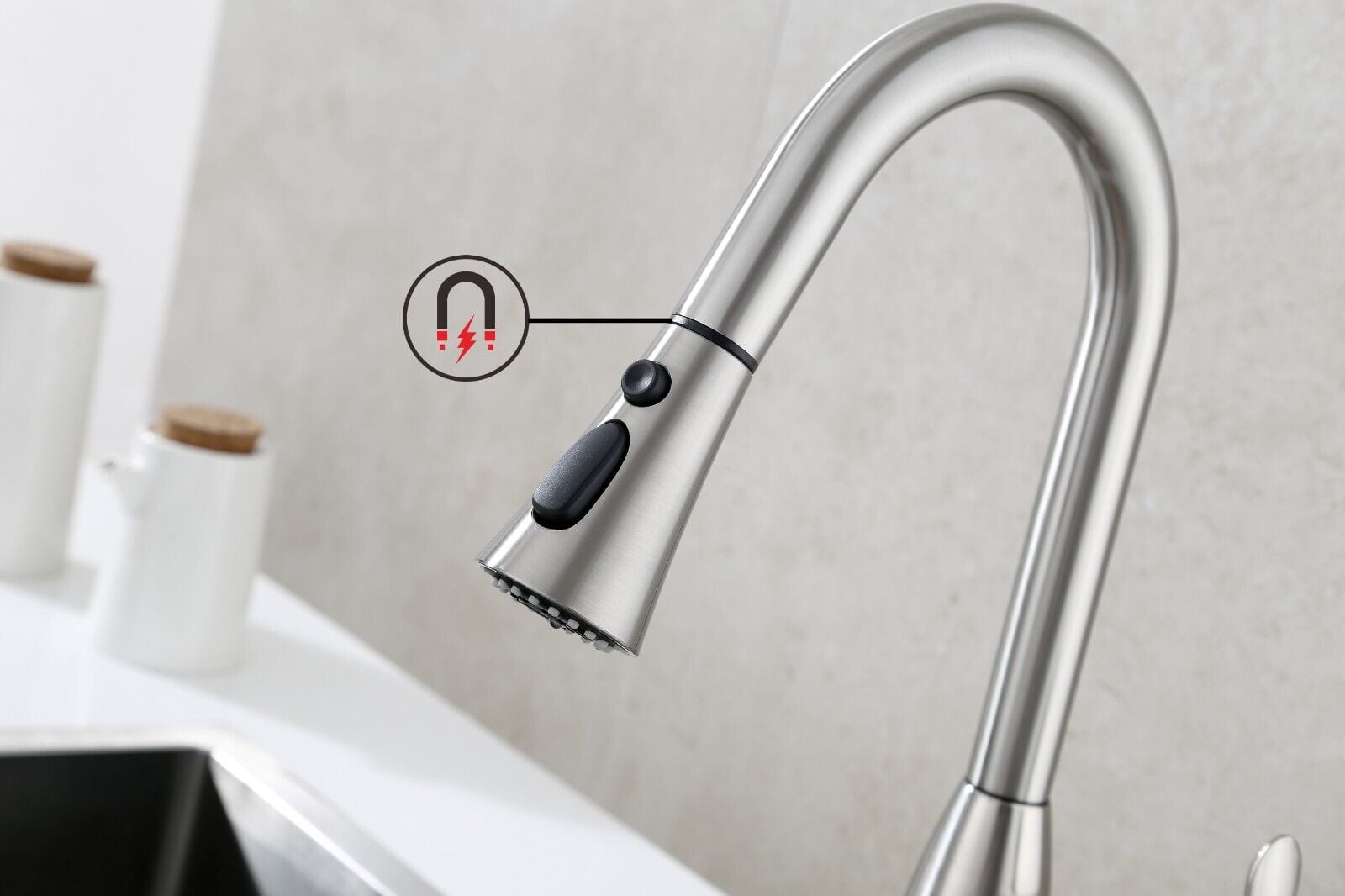 Frigidaire Alexis Single Handle Pull Down Kitchen Sink Faucet in Brushed Nickel with 3 Function Spray Head 23-Frigidaire-Alexis-BN