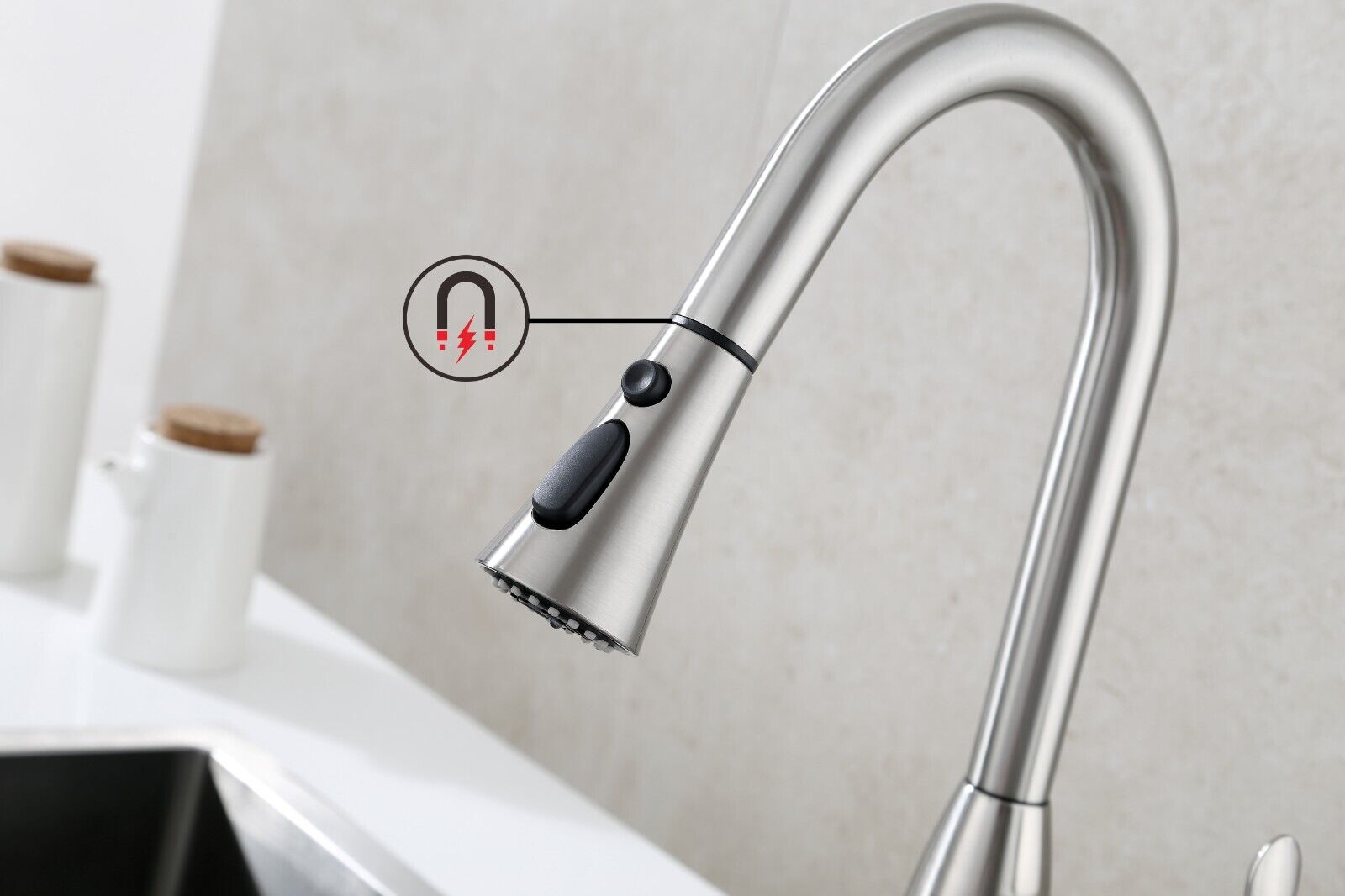 Frigidaire Alexis Single Handle Pull Down Kitchen Sink Faucet in Brushed Nickel with 3 Function Spray Head 23-Frigidaire-Alexis-BN - image 3 of 9