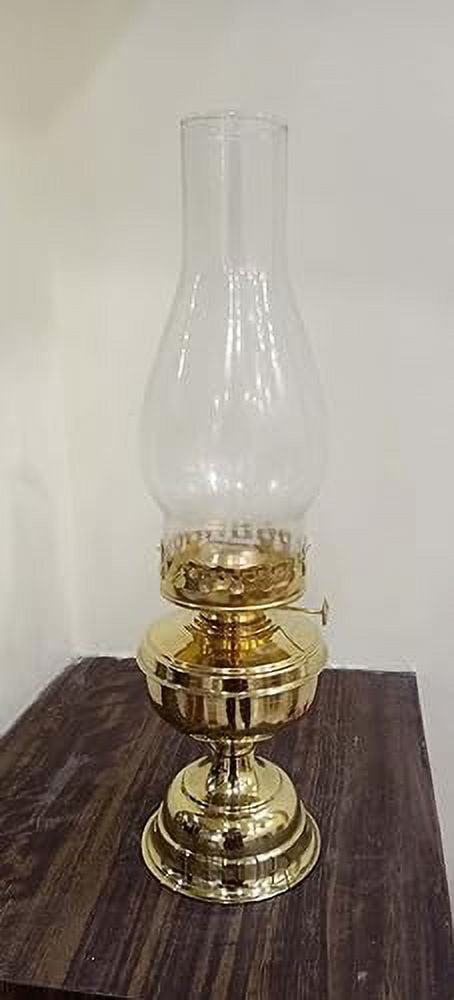 Brass Glass Oil Lamp Lantern - Maritime Collectible Home Decorative - Great for Gifting During - Weddings - Anniversaries Rustic Vintage Home Decor Gifts