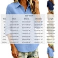 thumbnail image 4 of AKOEE Cotton Button Down Shirts for Women Long Sleeve Dressy Casual Lapel Blouses Plus Size Curved Hem Fall Tops (2XL, Light Blue), 4 of 6