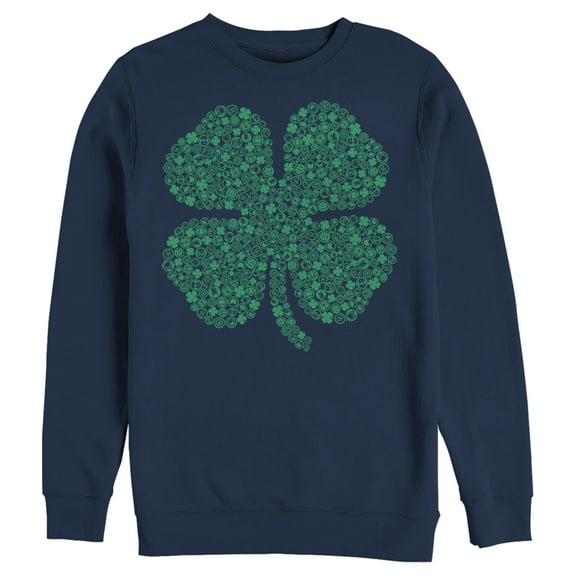 Men's Marvel St. Patrick's Day Hero Icon Clover  Sweatshirt Navy Blue Small
