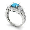 thumbnail image 2 of 2.16 ctw 3 Stone Anniversary Ring for Women | Round Cut Simulated Turquoise | Hyperallergenic Solid 14K White Gold, 2 of 5