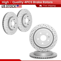 ACB ZONE 4PCS Front Rear Brake Rotors Set, Drilled & Slotted Disc Rotors Kit for 2010-2015 Chevrolet Camaro LT LS