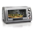 thumbnail image 1 of Hamilton Beach Horno tostador de 6 rebanadas con puerta enrollable de fácil acceso, funciones de hornear, asar y tostar, apagado automático, plateado (31127D), 1 of 5