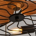 thumbnail image 2 of HOOMEDELIER 22" Black Industrial Ceiling Fan with Light Rustic Caged Ceiling Fan and Remote Flush Mount Fan Light, 2 of 15